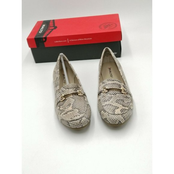 Rialto Guiding Loafer Flats Snakeskin Print Women's US 7.5W Wide New - Picture 4 of 12